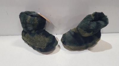 20 X BRAND NEW KIDS SKYROCKET ARMY STYLE SLIPPERS IN SIZE 8 IN ONE BOX