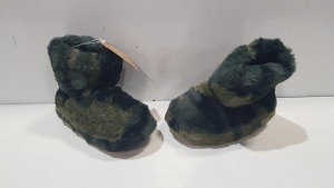 20 X BRAND NEW KIDS SKYROCKET ARMY STYLE SLIPPERS IN SIZE 8 IN ONE BOX