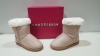 10 X BRAND NEW CHATTERBOX GIRLS SPARKLY WINTER BOOTS IN BEIGE SIZE UK 13 IN ONE LARGE BOX