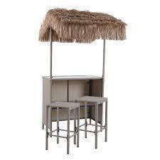 1 X BRAND NEW BOXED STUDIO TIKI 3 PIECE RATTAN BAR SET - IN GREY - BAR CHAIRS X 2 - 40 X 40 X 71CM BAR TABLE - 101 X 58 X 210CM (1ST IMAGE IS FROM STOCK FILE FOR REPRESENTATION ONLY)