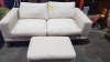 1 X 2 SEATER FABRIC SOFA IN CREAM - AND 1X FOOT REST 200X97X70 SCUFFS AND DUST MARKS (SOFA.COM RETURNS)