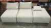 1 X INCOMPLETE 2 SEATER SOFA IN STONE COLOUR - ALSO TO INCLUDE STONE COLOURED FOOT STOOL ) ( 140 X 110 X 63 CM )7 SCUFFS AND DUST MARKS ( SOFA.COM RETURNS )