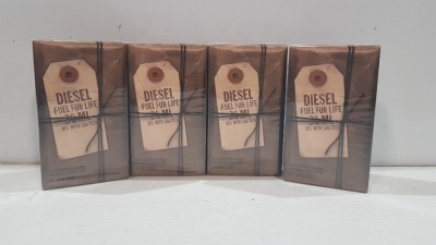 4 X BRAND NEW DIESEL 30ML EDT FUEL FOR LIFE - SEALED