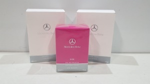 3 X BRAND NEW MERCEDES BENZ SCENTS IE. 2 X 90ML EDT & 1 X 30ML EDT ROSE - SEALED