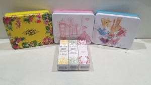 MISC LOT OF 34 X BRAND NEW PACKS OF INSTITUT KARITE PACKS OF HANDCREAMS IE. 13 X PACK OF 3 7 X PACKS OF 4 IN A TIN 6 X PACKS OF 4 IN A TIN 8 X PACKS OF 4 IN A TIN