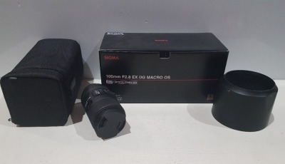 SIGMA 105MM F2.8 EX DG MICRO OS OPTICAL STABILISER LENS FOR NIKON AF WITH ORIGINAL BOX