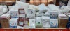 LARGE AMOUNT OF BRAND NEW BEDDING LOT CONTAINING COMFORTNIGHTS ZIPPED MATTRASS PROTECTORS / TERRY MATRESS PROTECTORS / ZIPPED PILLOW PROTECTORS / LUXURY PERCALE 100% COTTON BEDLINED / VARIOUS PILLOWS ETC - ON A FULL BAY