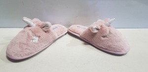 10 X BRAND NEW CHATTERBOX UNICORN SLIPPERS IN PINK IN UK SIZE 4-5 IN ONE BOX