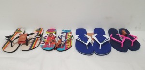 10 X BRAND NEW HAVAIANAS FLIP FLOPS IN VARIOUS COLOURS AND SIZES