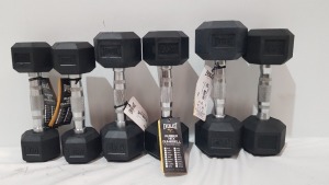 21 X BRAND NEW EVERLAST DUMBBELLS IN PAIRS WEIGHTS INCLUDE 5KG, 4KG, 3KG, 2KG