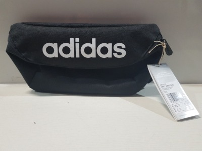 16 X BRAND NEW ADIDAS WAIST BAG IN BLACK IN ONE TRAY - TRAY NOT INCLUDED