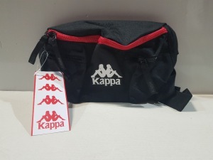 20 X BRAND NEW KAPPA WAISTBAGS IN BLACK AND RED - IN ONE TRAY - TRAY NOT INCLUDED