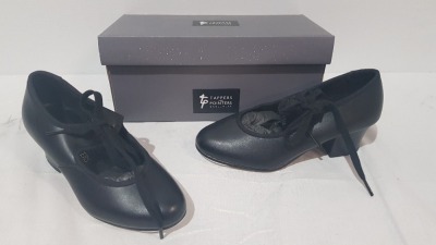 16 X BRAND NEW TAPPERS AND POINTERS BLACK DANCE TAP SHOES IN SIZES KIDS 11 - 12