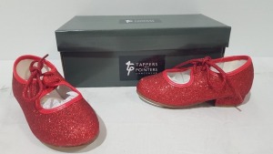 15 X BRAND NEW TAPPERS AND POINTERS RUBY GLITTER TAP DANCE SHOES IN KIDS SIZES 5-6-10-11