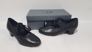 15 X BRAND NEW TAPPERS AND POINTERS BLACK LEATHER TAP DANCE SHOES IN VARIOUS SIZES