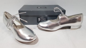 15 X BRAND NEW TAPPERS AND POINTERS SILVER TAP DANCE SHOES IN VARIOUS SIZES