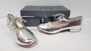 15 X BRAND NEW TAPPERS AND POINTERS SILVER TAP DANCE SHOES IN VARIOUS SIZES 13-1