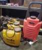 3 X WILDO KNAPSACK 20 L BACKBACK PRESSURE SPRAYERS AND 1 X MAXBLAST 30 L WATER TROLLEY