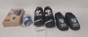 40 X BRAND NEW MIXED SPORTWEAR LOT CONTAINING DEMIX KINESIO TAPE - DEMIX HAND/WRIST SUPPORT BOXING WRAPS - MASTERS FIGHT EQUIPMENT MMA GLOVES - MASTERS FIGHT EQUIPEMENT TRAINING LEG PADS - SPOKEY KNEE JOINT SUPPORT ETC IN ONE TRAY - TRAY NOT INCLUDED