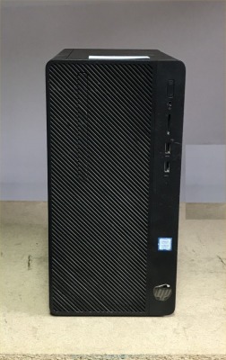 HP 290 G2 MICRO TOWER WITH INTEL I3-8100 CPU, 4GB RAM, 256GB SSD, (DATA WIPED & WIN11 INSTALLED) - NO POWER LEAD