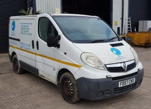 WHITE VAUXHALL VIVARO 2900 CDTISWB DIESEL PANEL VAN 1995CC FIRST REGISTERED 29/10/2007 REG: FD57CNX MILEAGE : CURRENT UNKNOWN 1 KEY NO V5 MOT EXPIRED 12/10/23 NON RUNNER