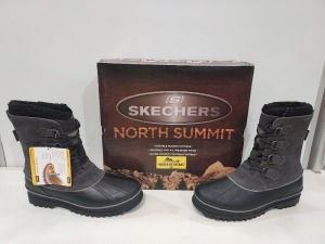 4 X BRAND NEW MEN'S SKECHERS NORTH SUMMIT WINTER BOOTS ALL IN SIZE UK 9.5 ( NOTE SOME OF THE BOXES ARE A BIT BEATEN UP)