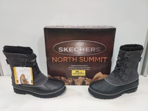 4 X BRAND NEW MEN'S SKECHERS NORTH SUMMIT WINTER BOOTS ALL IN SIZE UK 9.5 ( NOTE SOME OF THE BOXES ARE A BIT BEATEN UP)