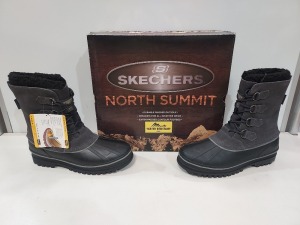 4 X BRAND NEW MEN'S SKECHERS NORTH SUMMIT WINTER BOOTS ALL IN SIZE UK 9 ( NOTE SOME OF THE BOXES ARE A BIT BEATEN UP)