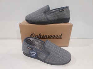 14 X BRAND NEW MEN'S OAKENWOOD SLIPPERS IN STYLE NAME PAUL IN GREY ALL IN SIZE 8UK IN ONE BOX.