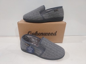 14 X BRAND NEW MEN'S OAKENWOOD SLIPPERS IN STYLE NAME PAUL IN GREY ALL IN SIZE 8UK IN ONE BOX.