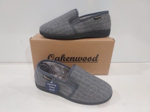 14 X BRAND NEW MEN'S OAKENWOOD SLIPPERS IN STYLE NAME PAUL IN GREY ALL IN SIZE 8UK IN ONE BOX.