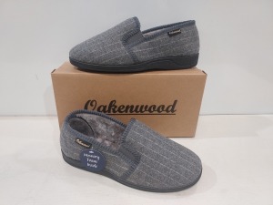 14 X BRAND NEW MEN'S OAKENWOOD SLIPPERS IN STYLE NAME PAUL IN GREY ALL IN SIZE 8UK IN ONE BOX.