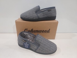 14 X BRAND NEW MEN'S OAKENWOOD SLIPPERS IN STYLE NAME PAUL IN GREY ALL IN SIZE 9UK IN ONE BOX.