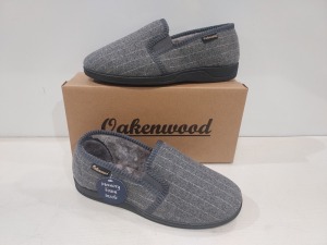 14 X BRAND NEW MEN'S OAKENWOOD SLIPPERS IN STYLE NAME PAUL IN GREY ALL IN SIZE 9UK IN ONE BOX.