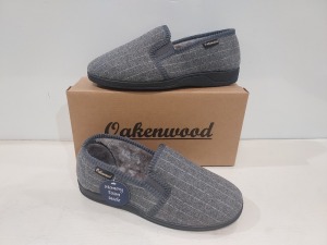 14 X BRAND NEW MEN'S OAKENWOOD SLIPPERS IN STYLE NAME PAUL IN GREY ALL IN SIZE 9UK IN ONE BOX.