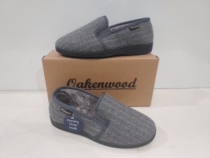 14 X BRAND NEW MEN'S OAKENWOOD SLIPPERS IN STYLE NAME PAUL IN GREY ALL IN SIZE 10UK IN ONE BOX.