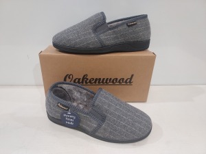 14 X BRAND NEW MEN'S OAKENWOOD SLIPPERS IN STYLE NAME PAUL IN GREY ALL IN SIZE 10UK IN ONE BOX.