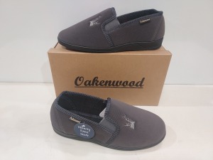 14 X BRAND NEW MEN'S OAKENWOOD SLIPPERS IN STYLE NAME FREDDY IN GREY ALL IN SIZE 10UK IN ONE BOX.