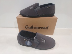 14 X BRAND NEW MEN'S OAKENWOOD SLIPPERS IN STYLE NAME FREDDY IN GREY ALL IN SIZE 10UK IN ONE BOX.