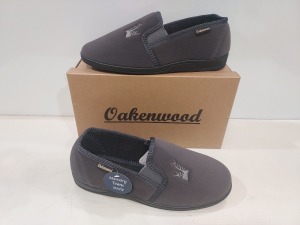 14 X BRAND NEW MEN'S OAKENWOOD SLIPPERS IN STYLE NAME FREDDY IN GREY ALL IN SIZE 11UK IN ONE BOX.