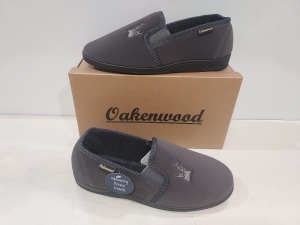 14 X BRAND NEW MEN'S OAKENWOOD SLIPPERS IN STYLE NAME FREDDY IN GREY ALL IN SIZE 7UK IN ONE BOX.