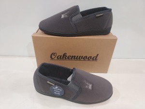 14 X BRAND NEW MEN'S OAKENWOOD SLIPPERS IN STYLE NAME FREDDY IN GREY ALL IN SIZE 8UK IN ONE BOX.