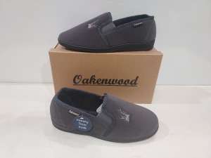 14 X BRAND NEW MEN'S OAKENWOOD SLIPPERS IN STYLE NAME FREDDY IN GREY ALL IN SIZE 8UK IN ONE BOX.