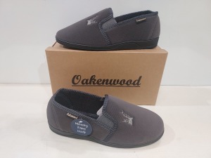 14 X BRAND NEW MEN'S OAKENWOOD SLIPPERS IN STYLE NAME FREDDY IN GREY ALL IN SIZE 9UK IN ONE BOX.