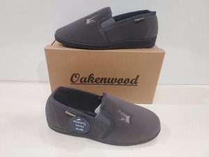 14 X BRAND NEW MEN'S OAKENWOOD SLIPPERS IN STYLE NAME FREDDY IN GREY ALL IN SIZE 9UK IN ONE BOX.