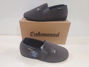 14 X BRAND NEW MEN'S OAKENWOOD SLIPPERS IN STYLE NAME FREDDY IN GREY ALL IN SIZE 9UK IN ONE BOX.