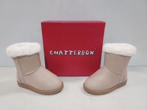 10 X BRAND NEW CHATTERBOX WINTER BOOTS IN GLITTER BEIGE IN SIZE 11UK / EU29 IN ONE BOX