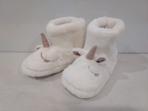 10 X BRAND NEW KID'S SLIPPER UNICORN BOOTS STYLE NAME LOTTIE IN CREAM IN SIZE MEDIUM UK 13/1 IN ONE BOX