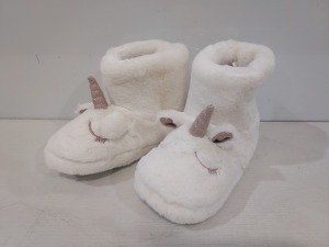 10 X BRAND NEW KID'S SLIPPER UNICORN BOOTS STYLE NAME LOTTIE IN CREAM IN SIZE MEDIUM UK 13/1 IN ONE BOX