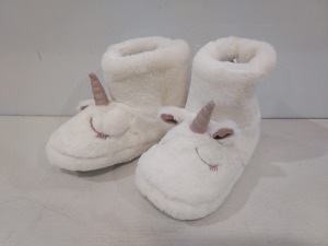 10 X BRAND NEW KID'S SLIPPER UNICORN BOOTS STYLE NAME LOTTIE IN CREAM IN SIZE MEDIUM UK 13/1 IN ONE BOX